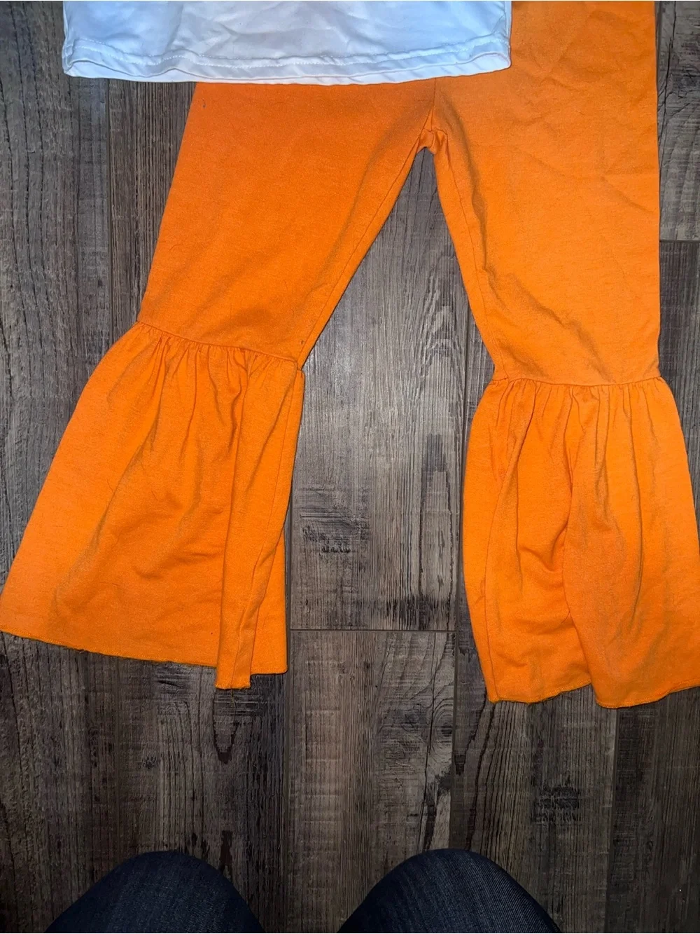 Meet Me at The Pumpkin Patch Orange Polka Dot Sleeve Outfit